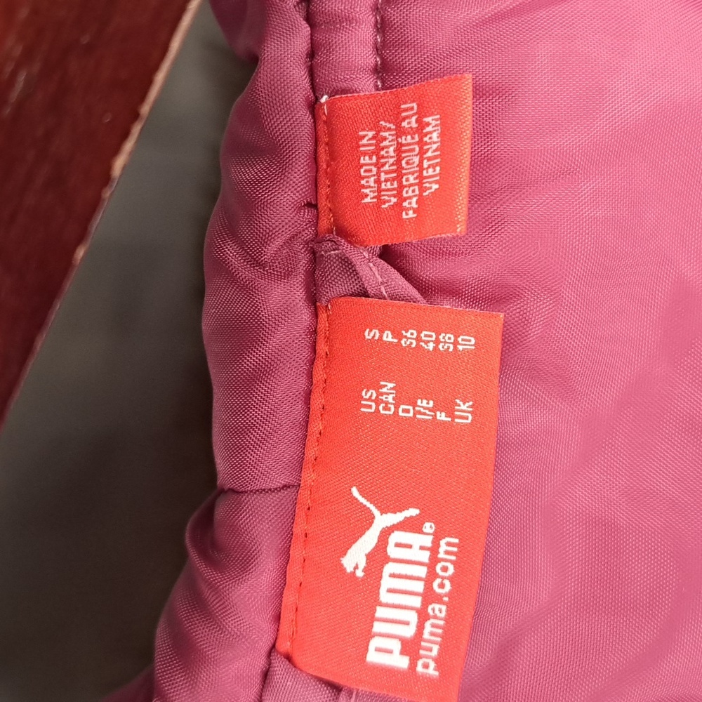 White Puma Jacket with Pink Lining and Faux Fur Trim Size Small - Picture 7 of 9